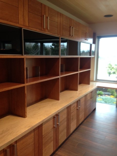 View of a custom designed entertainment unit