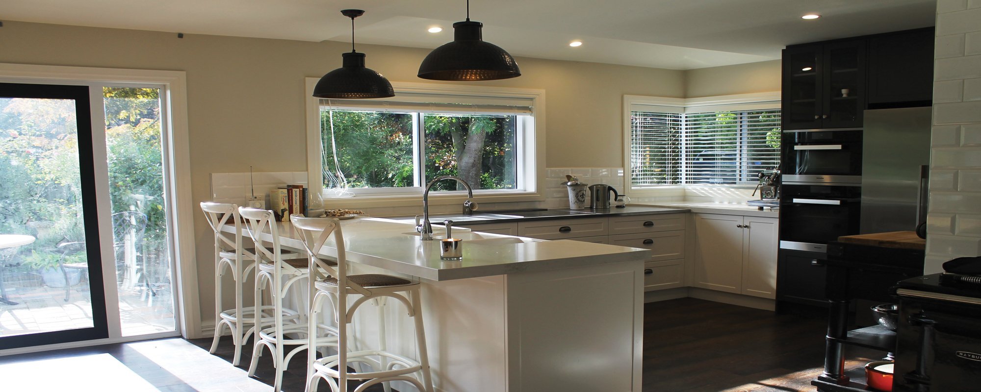 View of the cabinet system installed in kitchen