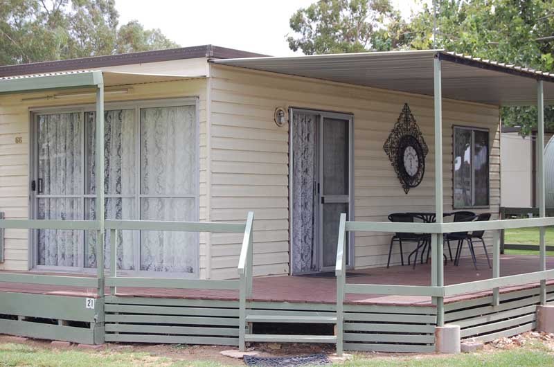 front of villa at caravan park in curlwaa