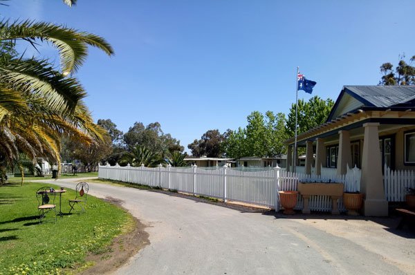 fenced off caravan park