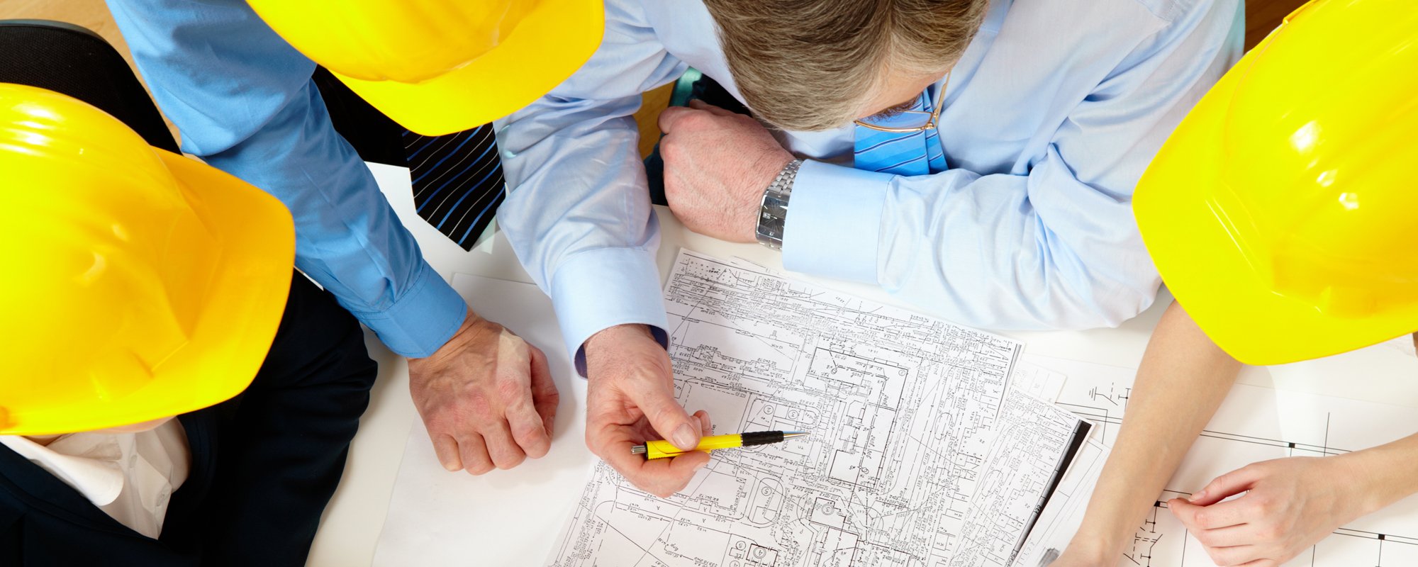 Expert checking the drawing 