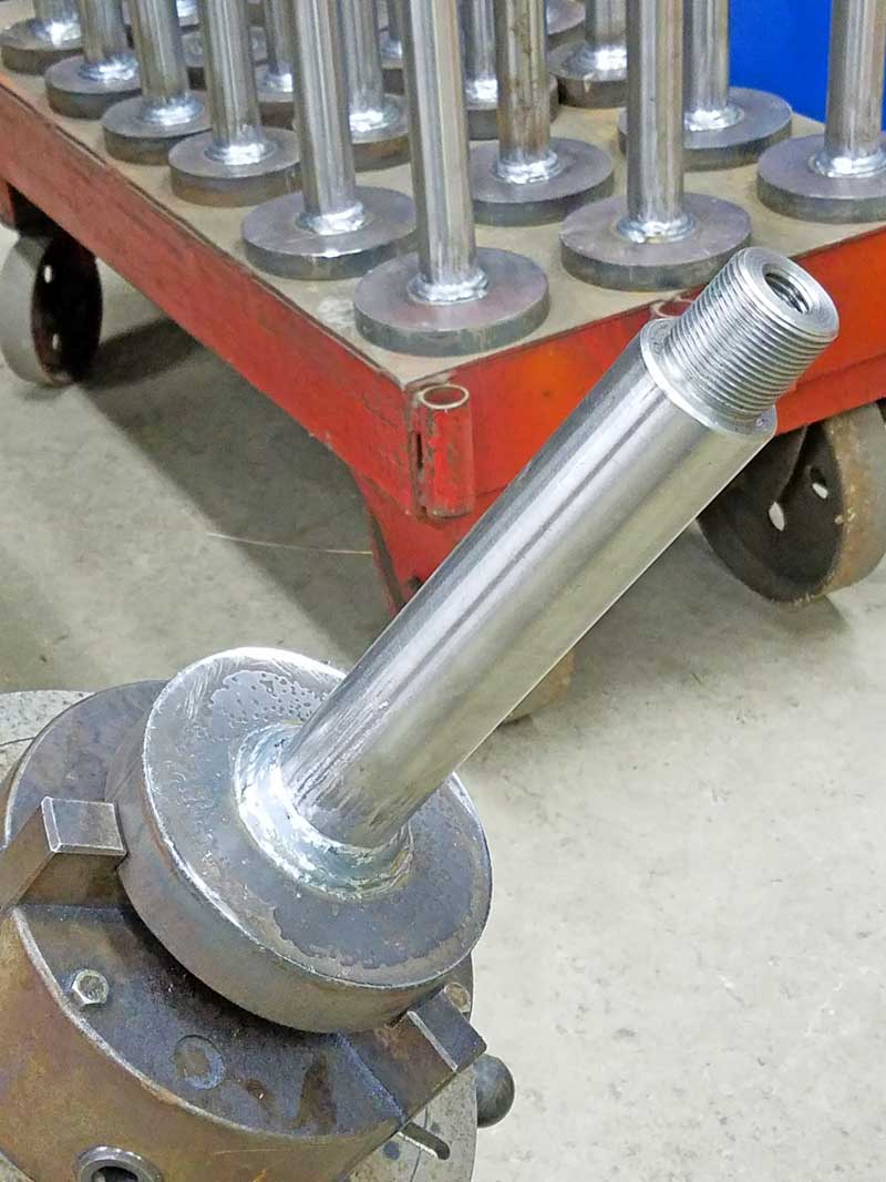 Spindle Shafts Welded Using the Model PS1F Welding Positioner