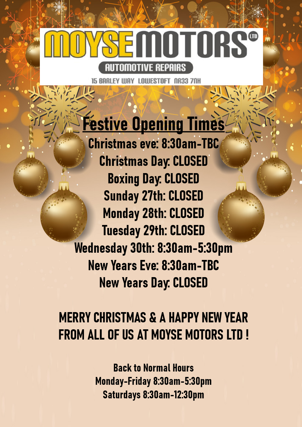 Moyse Motors Car Servicing Lowestoft