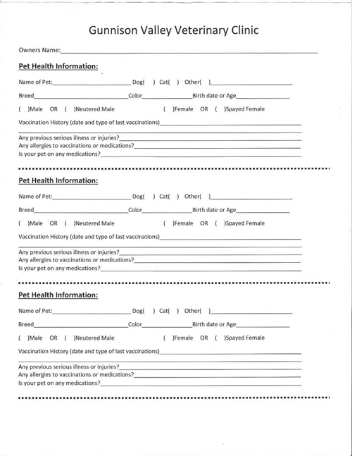 Gunnison Valley Veterinary Clinic Services Gunnison CO