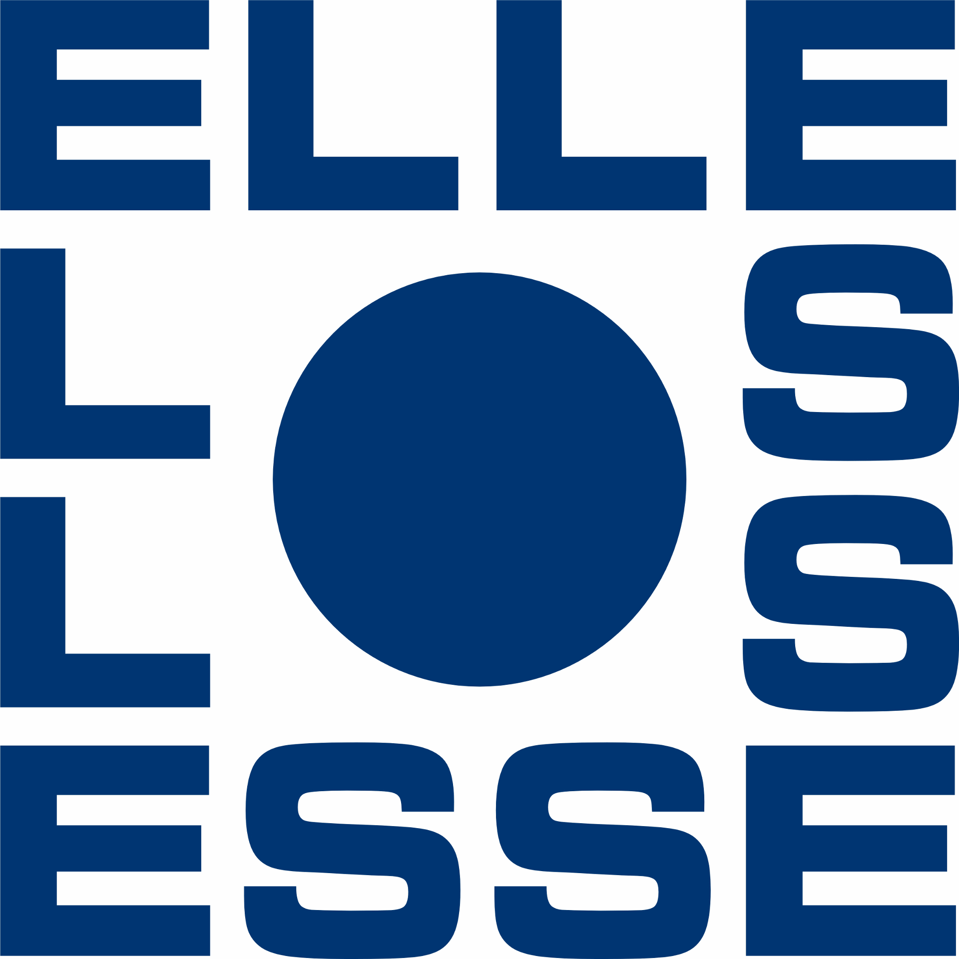 Un logo blu per elle esse con un cerchio al centro