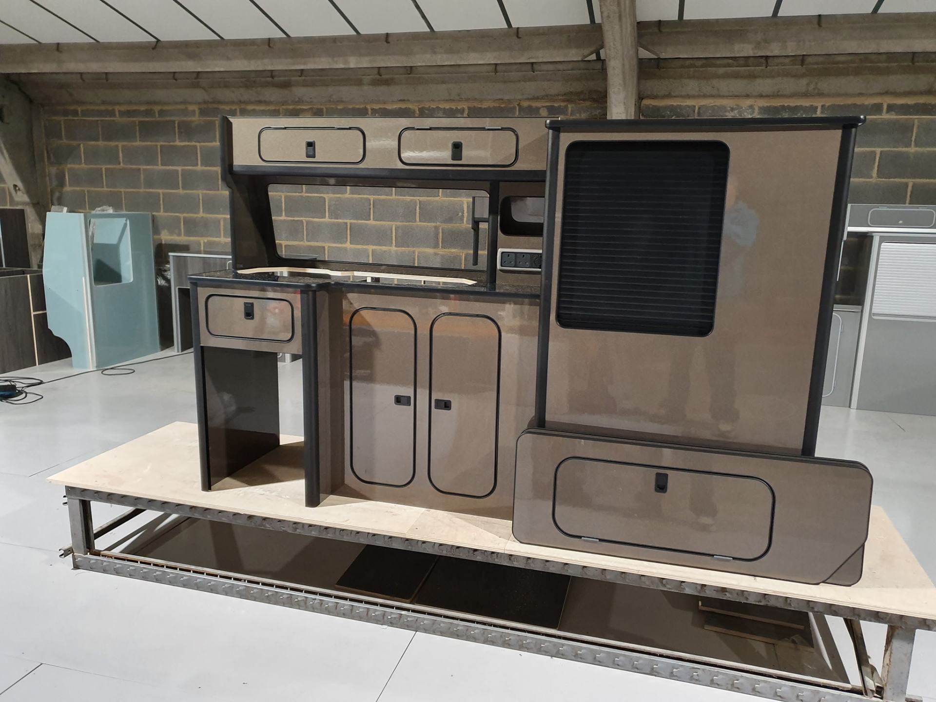 Campervan kitchen units designed by Northern Rose