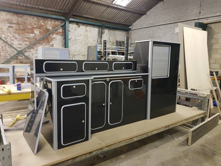 Campervan kitchen units designed by Northern Rose