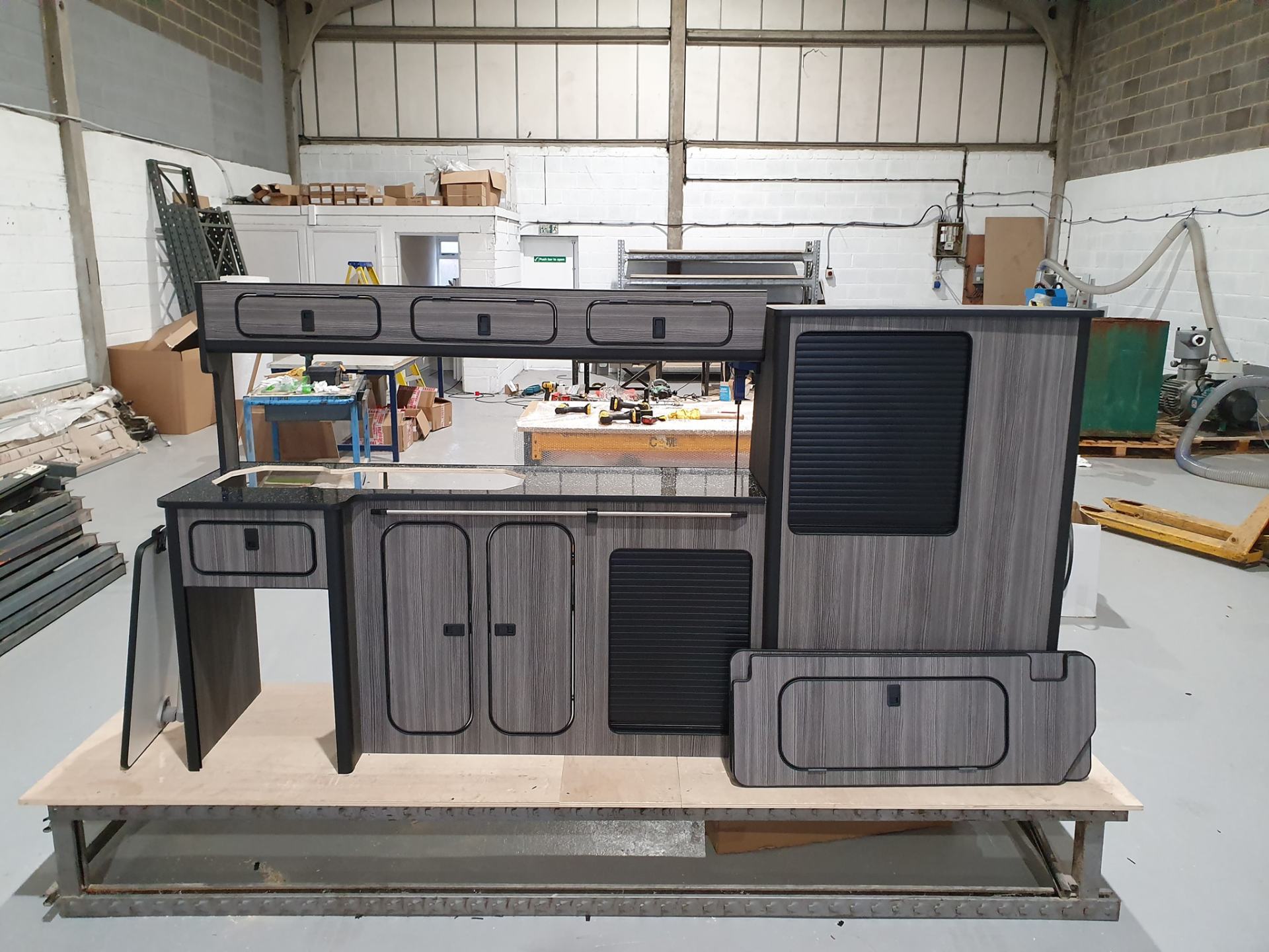Campervan kitchen units designed by Northern Rose