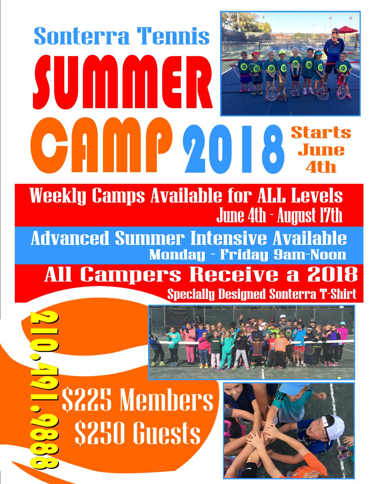 Junior Tennis Programs San Antonio Tx The Club At Sonterra 2018 Summer Tennis Camp