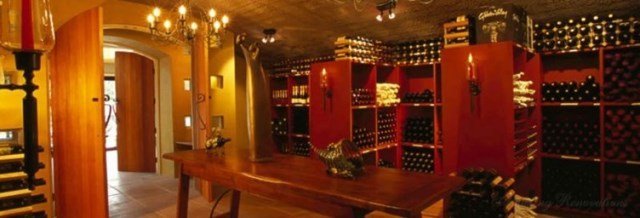 Basement wine cellar