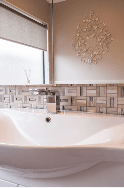 Beautiful filigree and splashback in this bathroom renovation Taranaki bathroom renovation 2