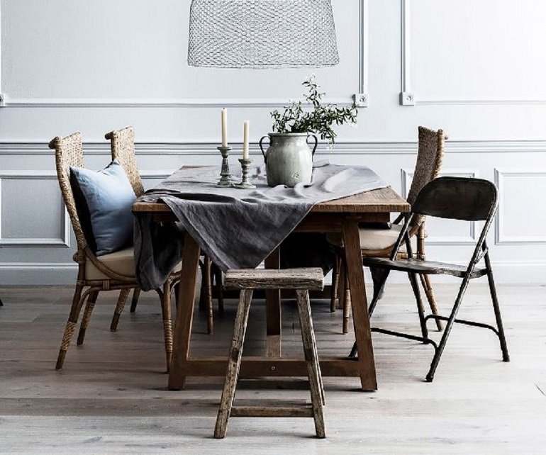 Hygge style Scandinavian dining table