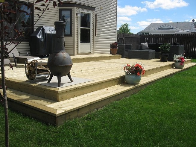 Simple backyard deck
