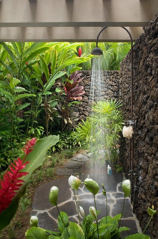 Outdoor shower in nature