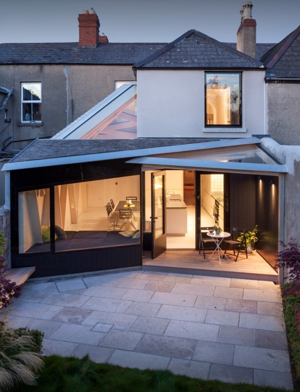 Backyard with pool, gazebo and paving