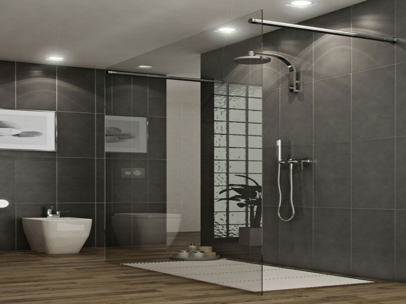 Modern bathroom with walk in shower