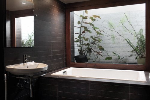Spa-like bathroom in black
