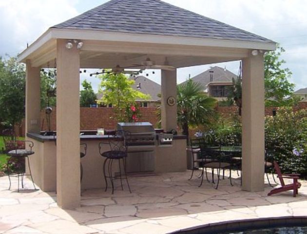 This outdoor kitchen was purpose-built for the homeowners Purpose-built outdoor kitchen