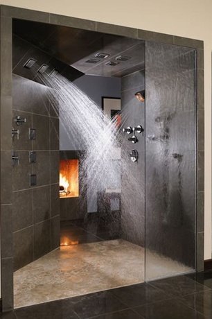 Fireplace in a shower