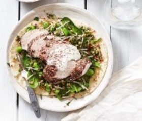 Sumac Chicken with Barley, Tabouli and Feta Dressing