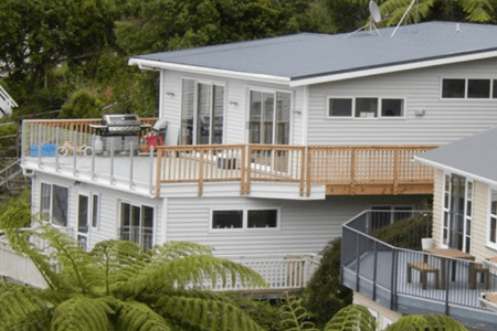 Steep site house extension Wellington