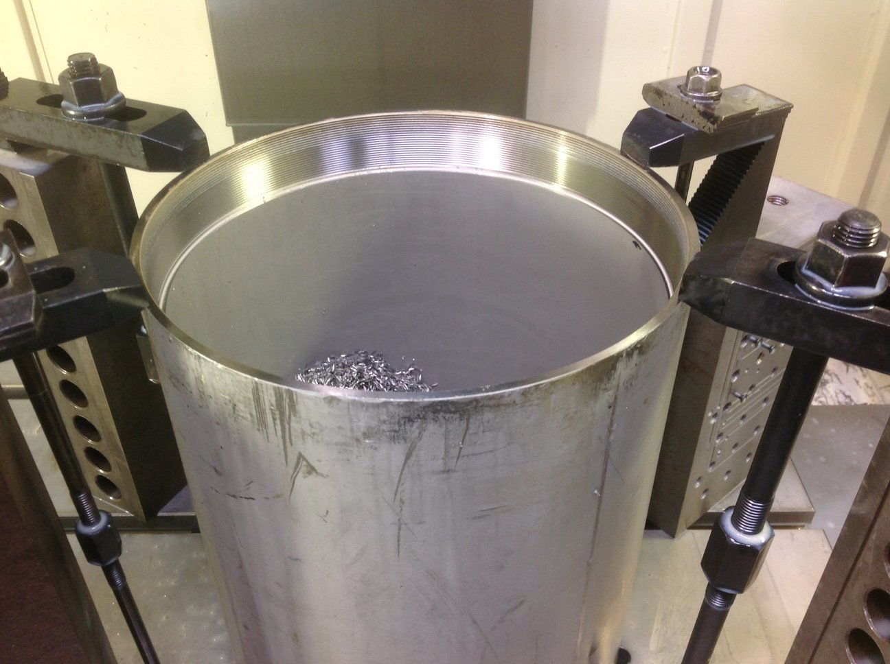 View of a steel bucket  with