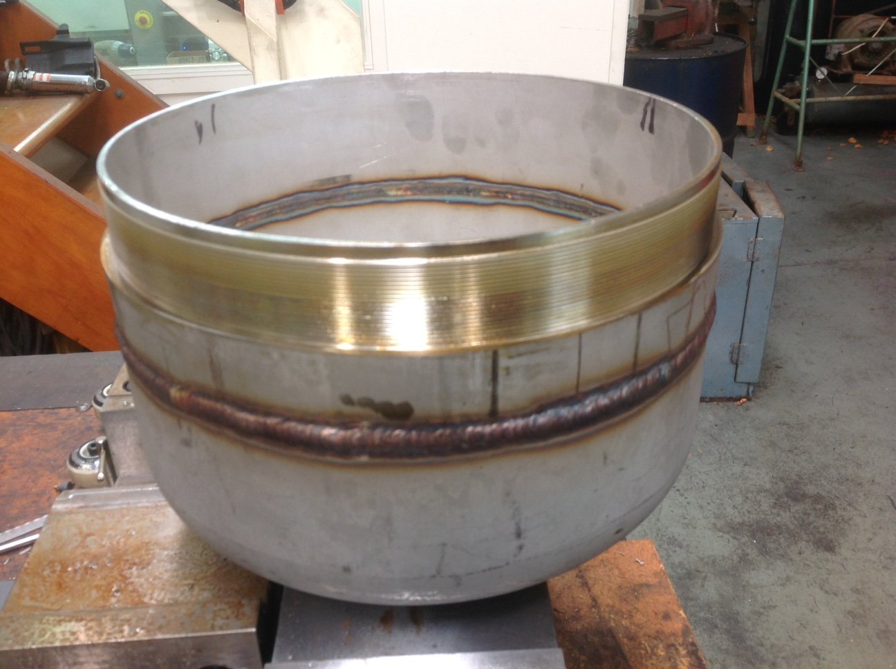 View of an object after welding