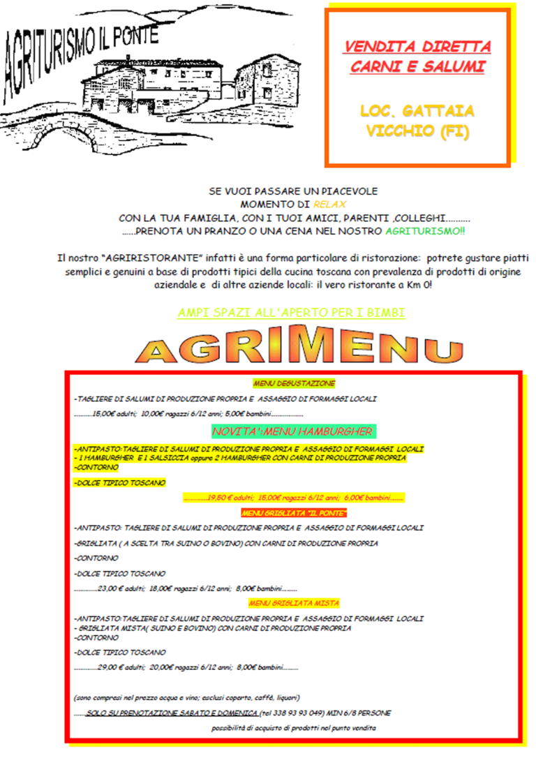 restaurant and products km 0 vicchio farmhouse il ponte forma restaurant menu