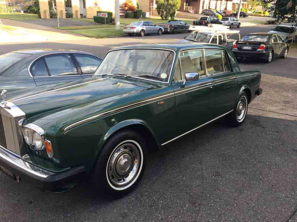 the side of a green car