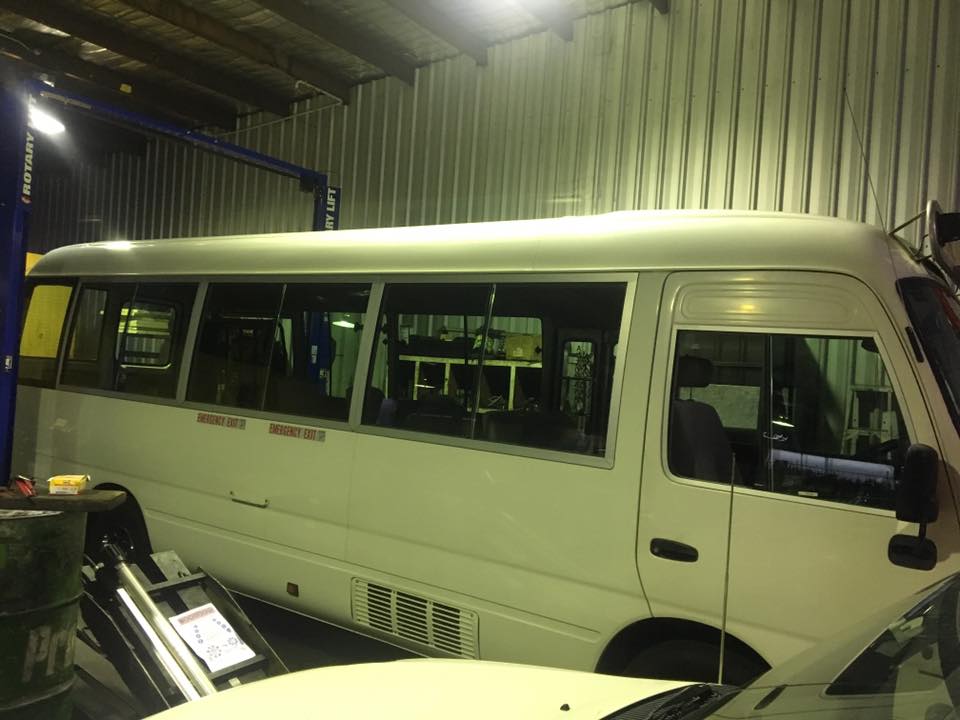 the side of a white van