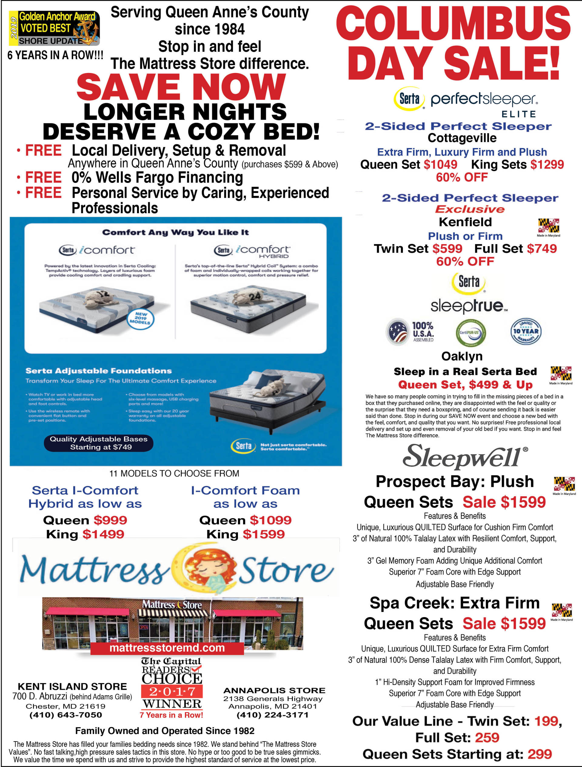 Contact Us Annapolis, MD Chester, MD The Mattress Store