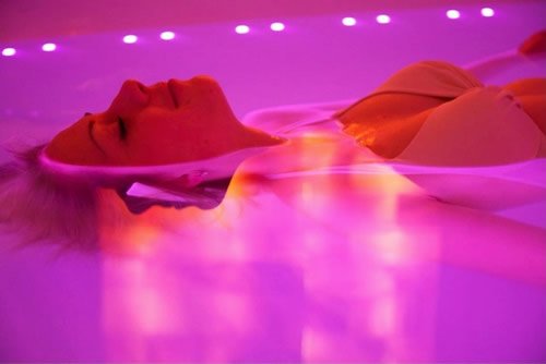 woman lying in water