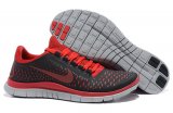 Buy Cheap Womens Nike Free 3.0 v4 Black Red Wolf Grey