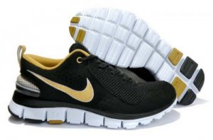 Fashion Mens Nike Free Run 5.0 Black Gold White