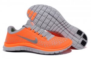 Cheap Womens Nike Free 3.0 v4 Orange Reflective Silver Grey Wolf
