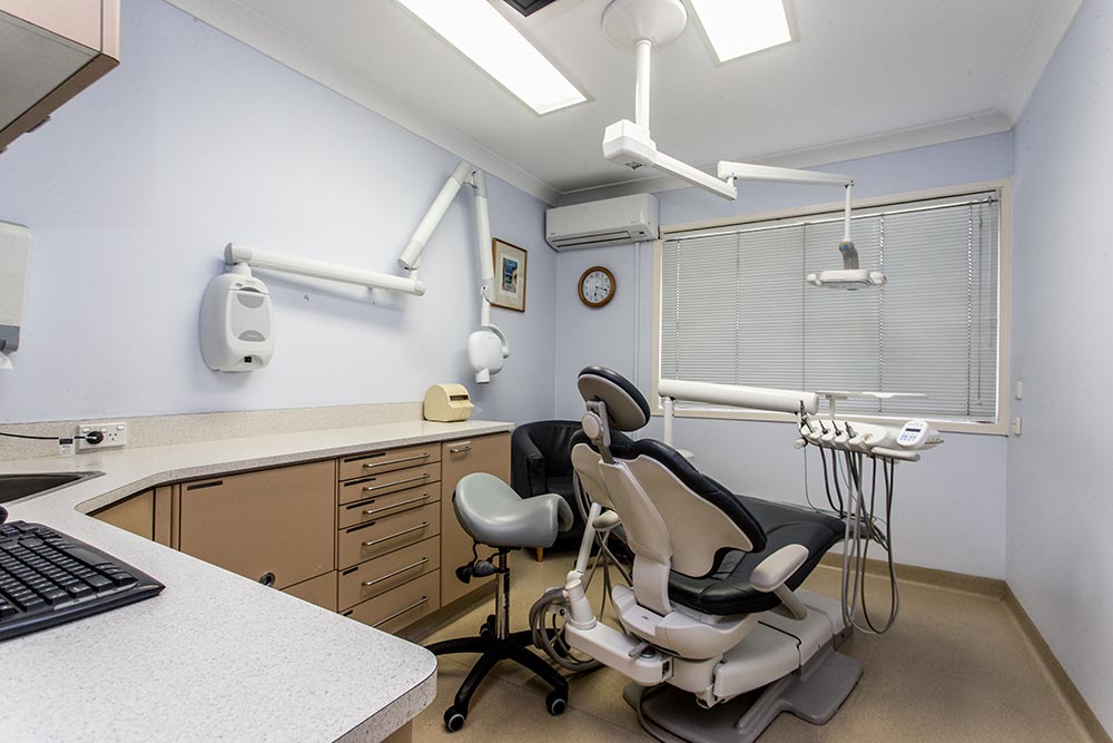 back view of dental chair