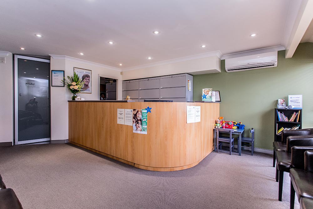 receptionist desk of family dental care