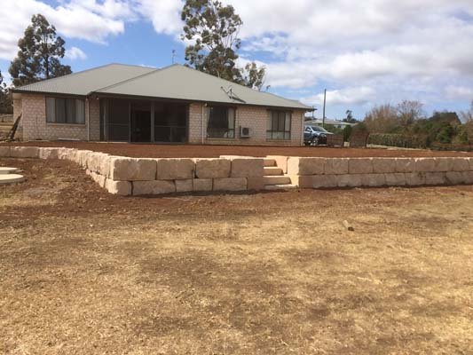 home retaining wall and yard
