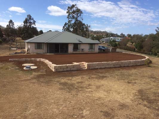 retaining wall new dirt