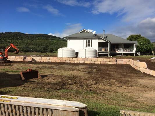 sandstone wall at house