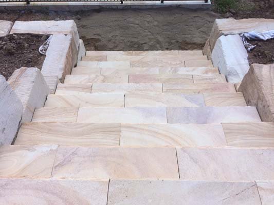 sandstone landscaping stairs highfields