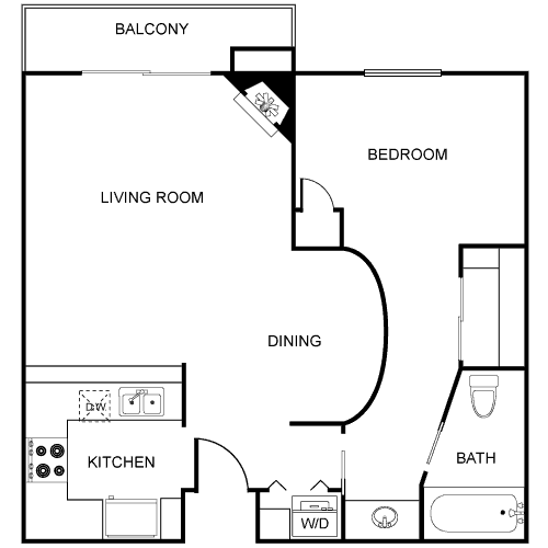 1 Bed, 1 Bath