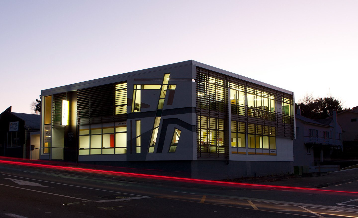 View of a building at night