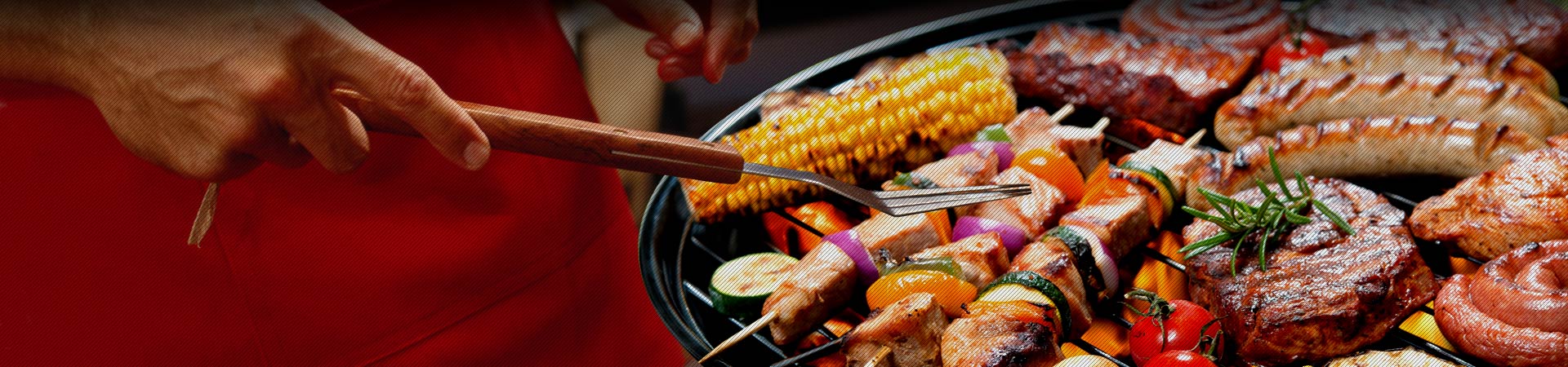 cooking food on barbeque