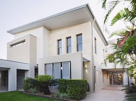 Newly constructed house exterior view 