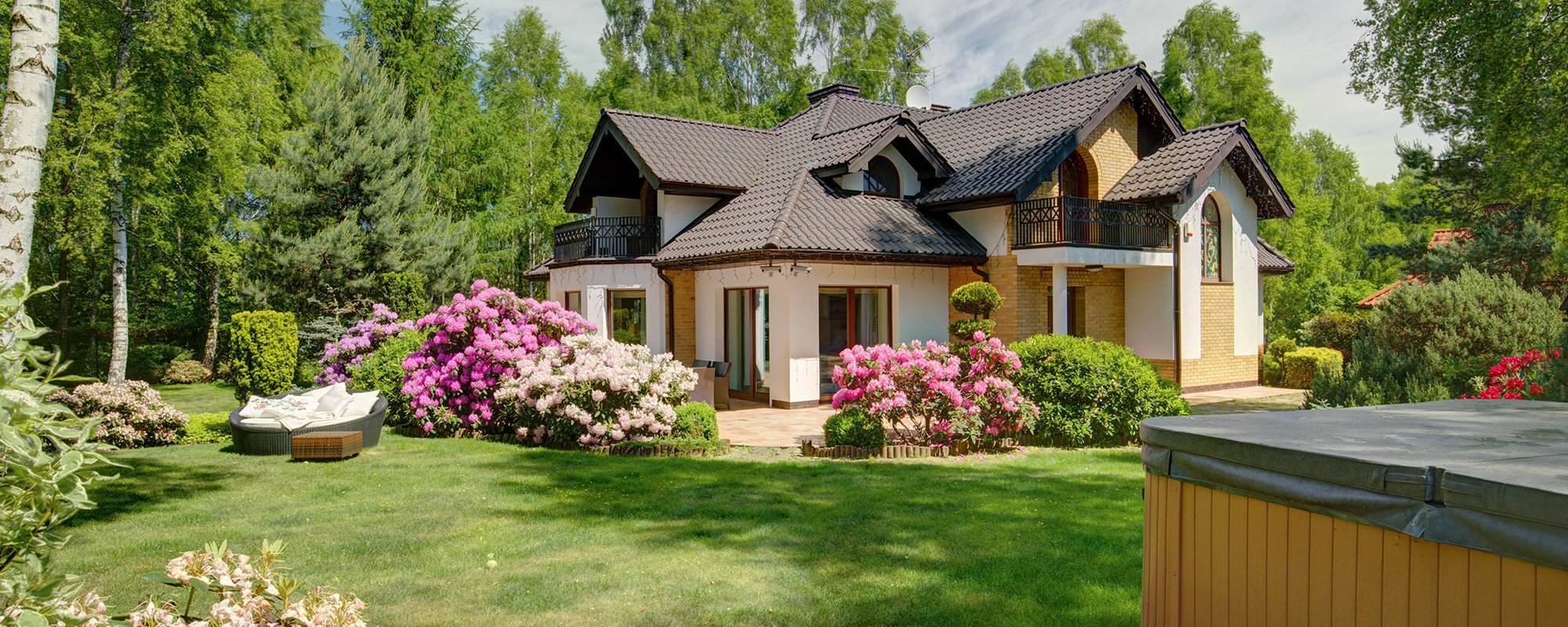 Exterior view of the newly constructed house 