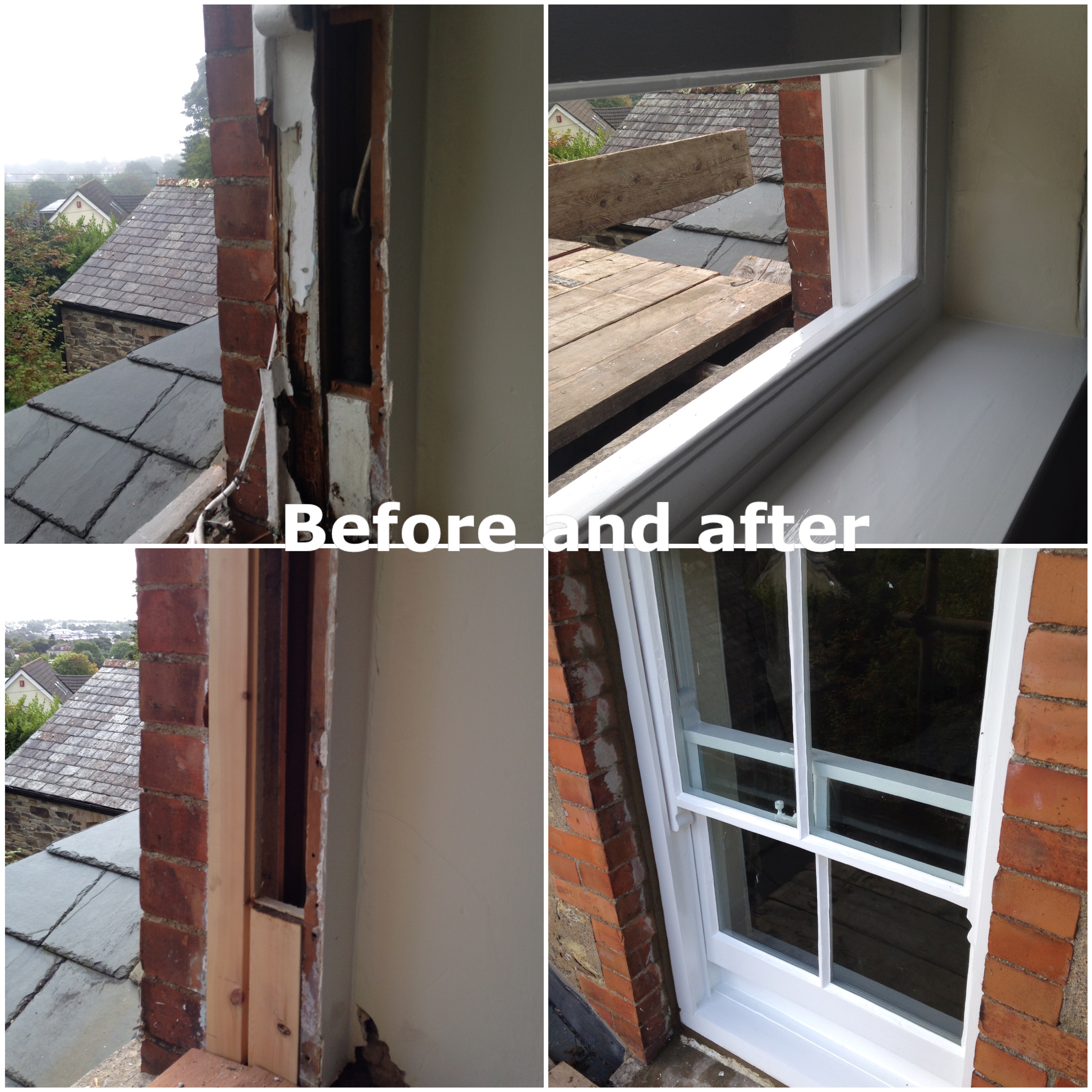 Sash window restoration before and after photos