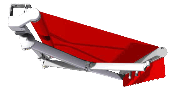 Tenda rossa per esterni a braccia estendibili