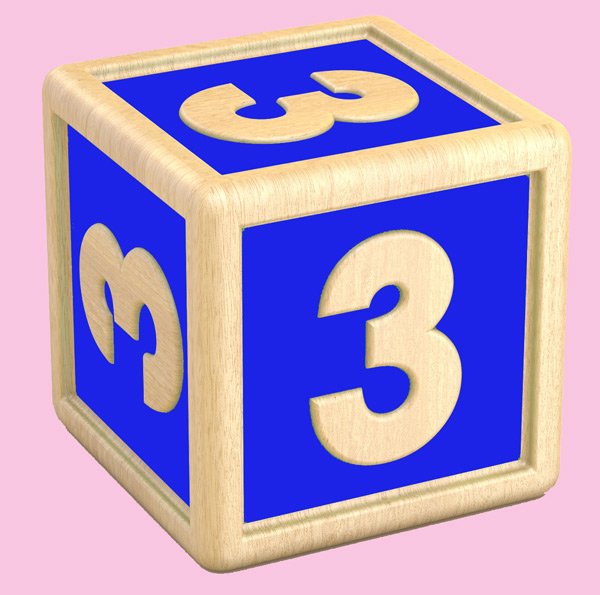 childrens building block number 3