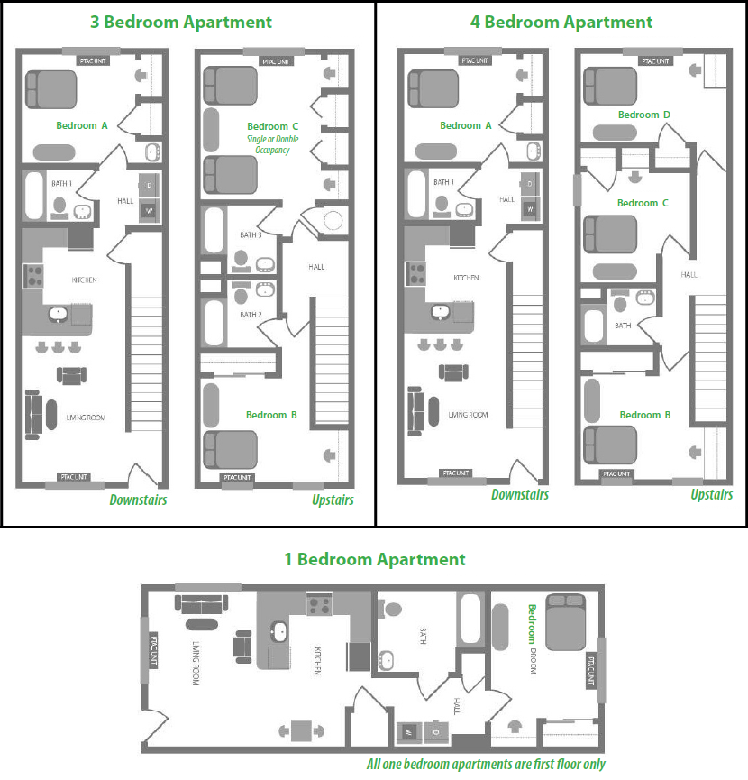 Rocktowne Student Townhomes Floor Plans